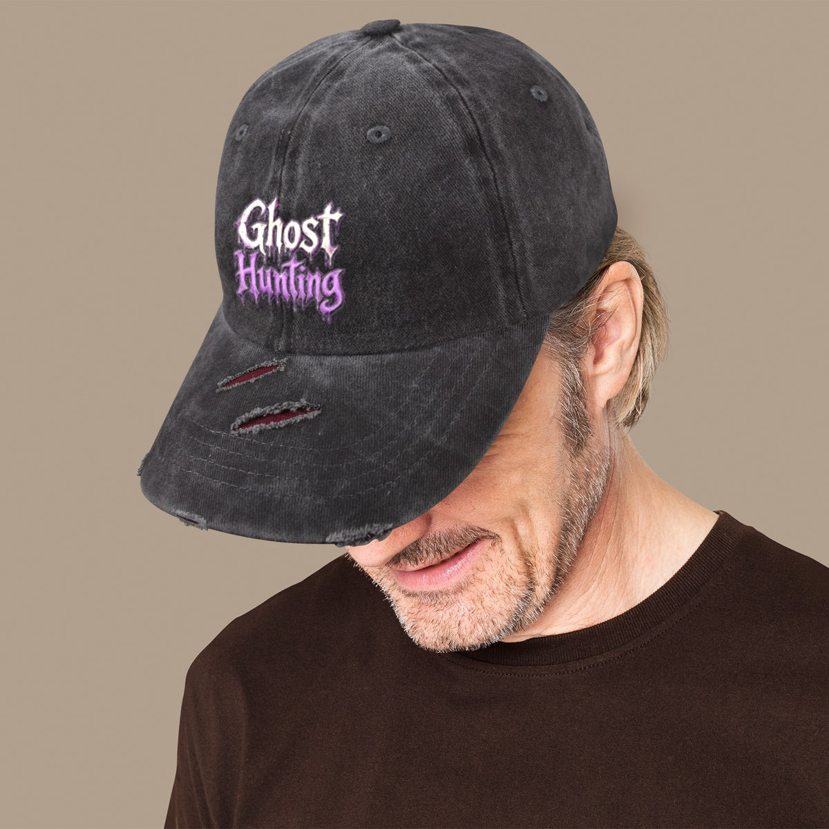 Ghost Hunting Distressed Cap