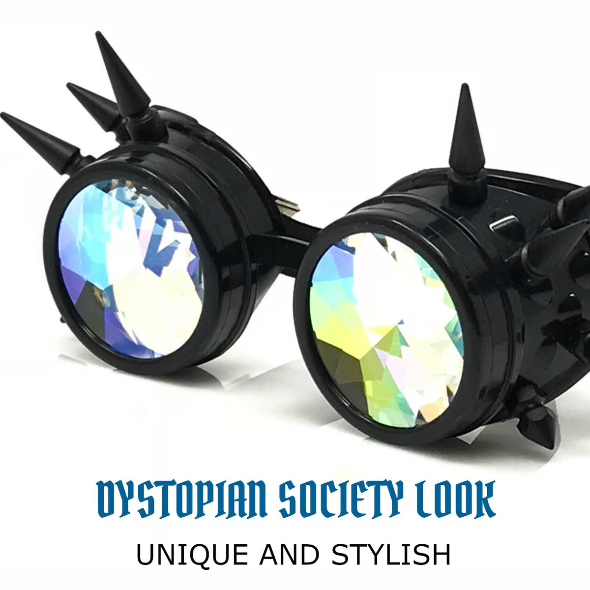 Spiked Rave Goggles – Festival Kaleidoscope Eyewear