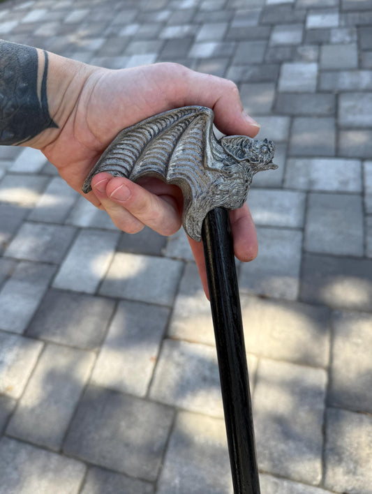 Vampire Bat Cane, Hand Sculpted Walking Stick | Victorian Gothic
