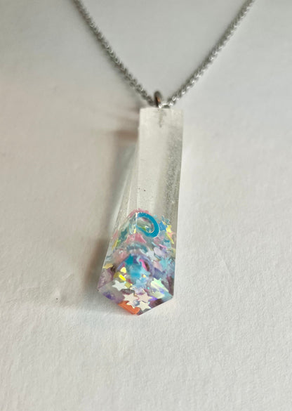 Geometric Resin Pendant Necklaces: Glitter, Ink Swirl & Custom