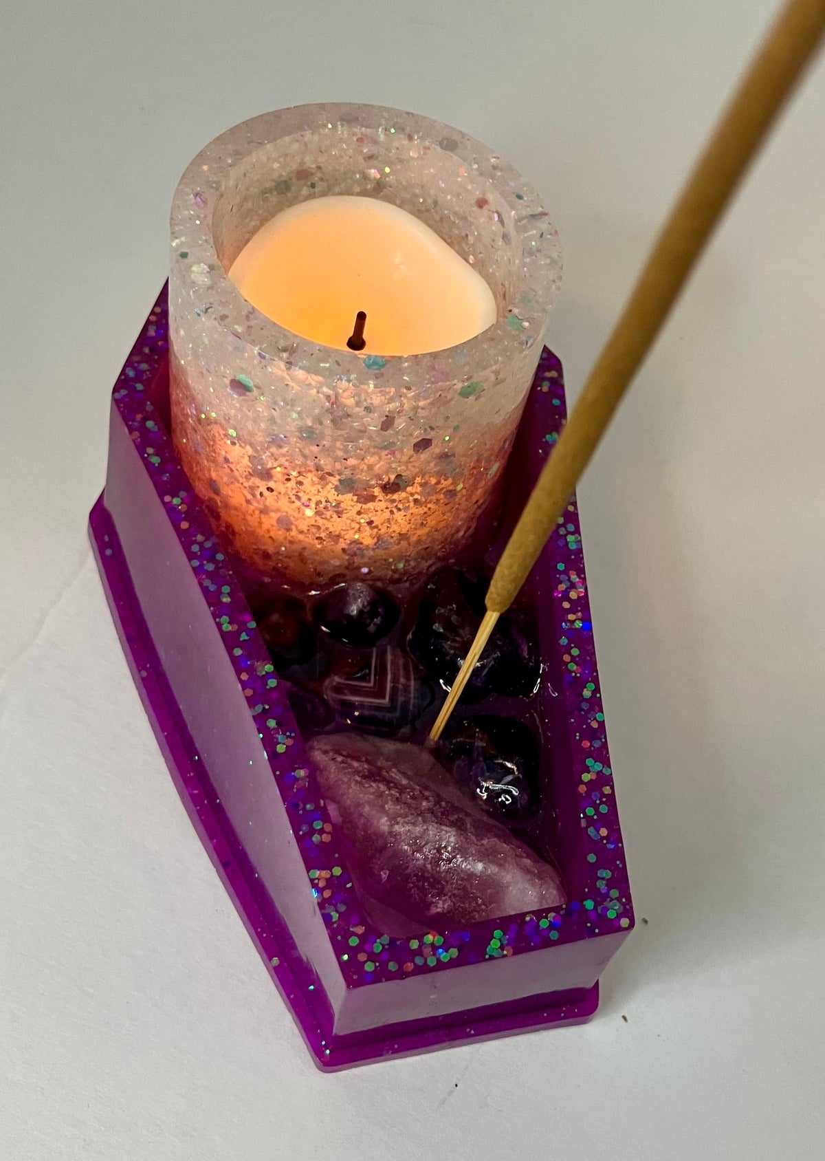 Resin Coffin Votive Holder & Incense Burner