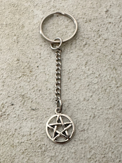 Pentacle Keychain Charm – Witchy Zipper Pull Bag Charm for Witches & Pagans