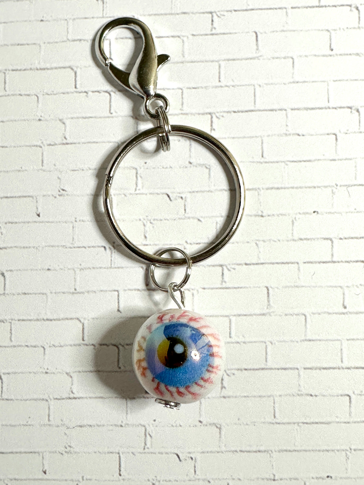 Bloody Eyeball Zipper Pull Keychain