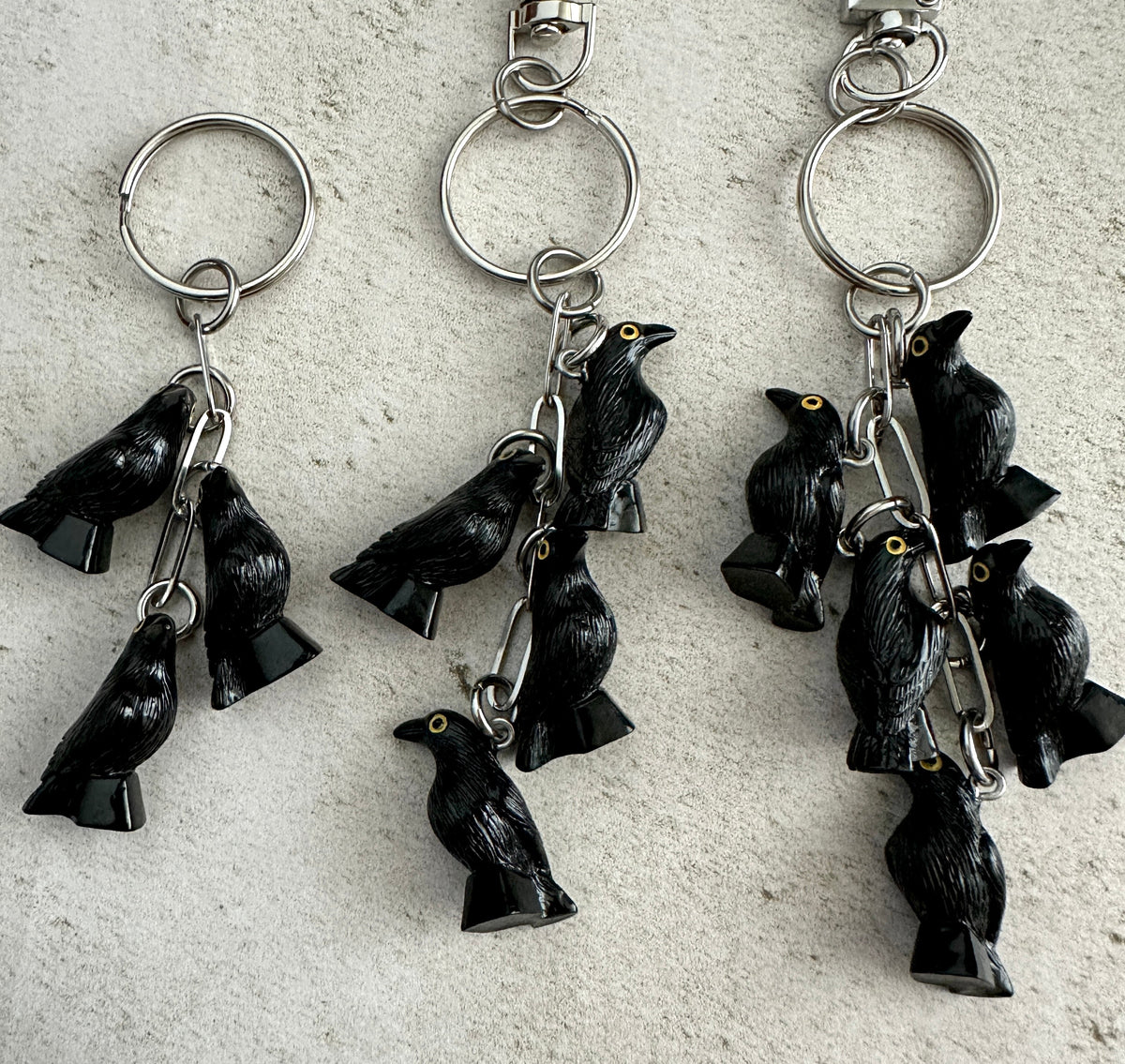 Murder of Crows Keychain – Goth Witchy Bag Charm for Horror Lovers, Witches & Halloween