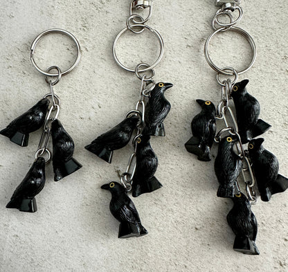 Murder of Crows Keychain – Goth Witchy Bag Charm for Horror Lovers, Witches & Halloween