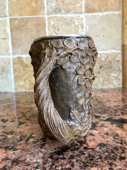 Dryad Mug, Hand Sculpted Resin Mug I Stainless Steel Liner