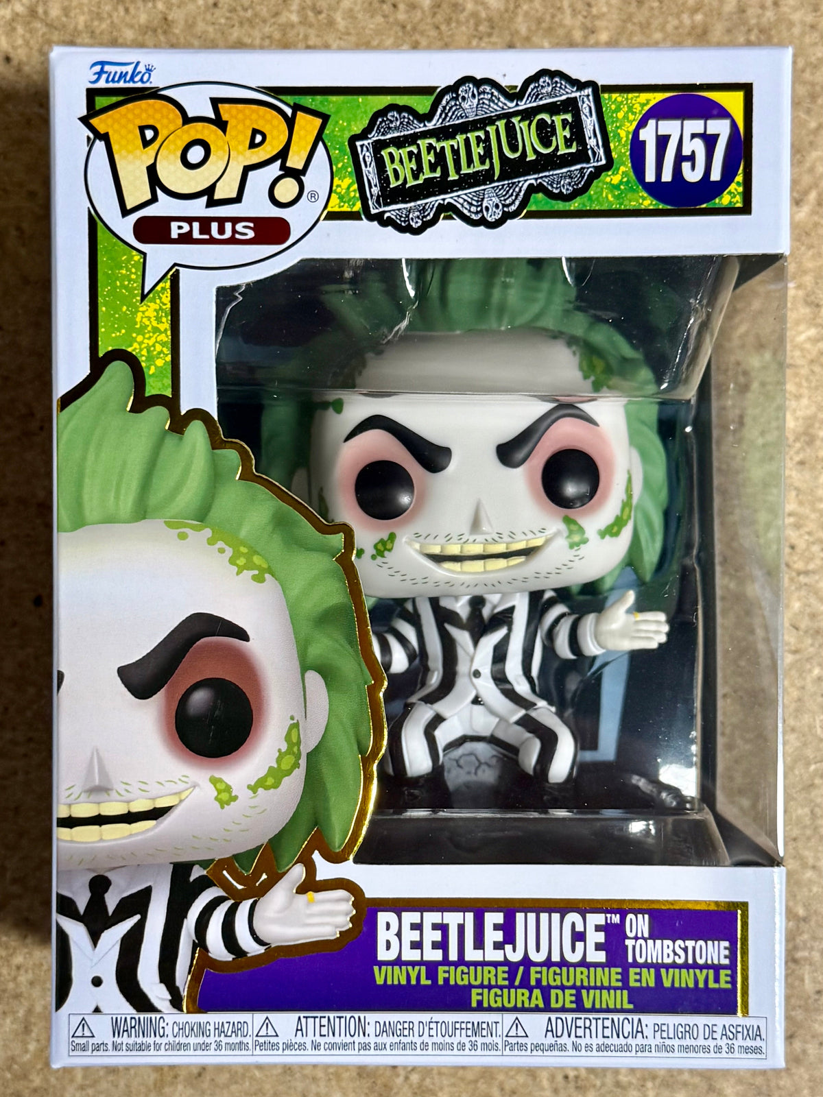 Funko Pop! Plus Movies Beetlejuice On Tombstone #1757 (BOX DMG)