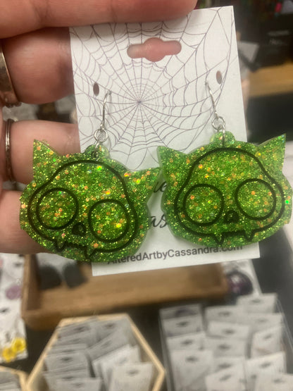 Spooky Resin Earrings: Bats, Skulls, Spiderwebs & More