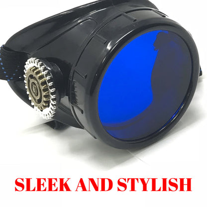 Steampunk Monocle Goggles – Victorian Eyepatch Pirate Airship Captain Cosplay - green, blue, clear, black lenses