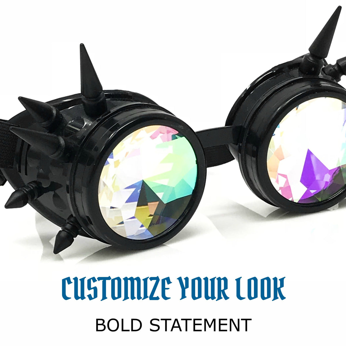 Spiked Rave Goggles – Festival Kaleidoscope Eyewear