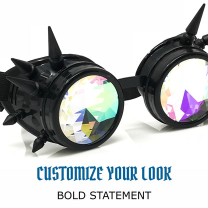Spiked Rave Goggles – Festival Kaleidoscope Eyewear
