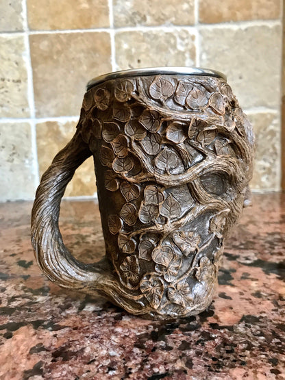 Dryad Mug, Hand Sculpted Resin Mug I Stainless Steel Liner