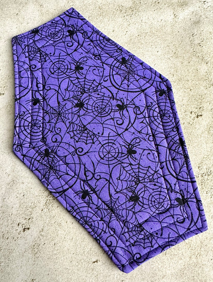 Spiderweb Coffin Mug Rug - Halloween Coffee Coaster