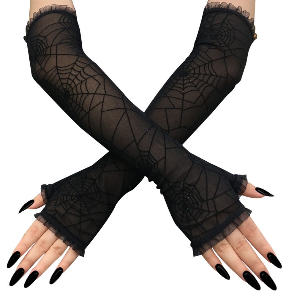 Web of Shadows Fingerless Gloves - Shadow Threadz Crypt