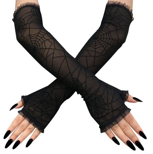Web of Shadows Fingerless Gloves - Shadow Threadz Crypt