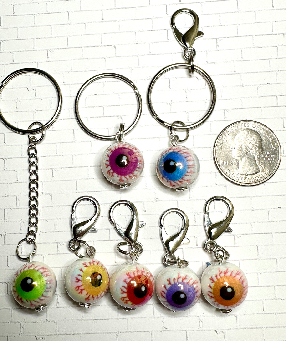 Bloody Eyeball Zipper Pull Keychain