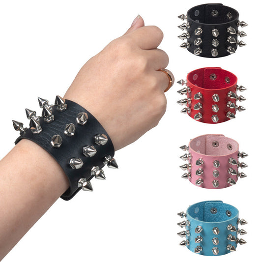 Deathspike Cuff Leather Bracelet - Shadow Threadz Crypt