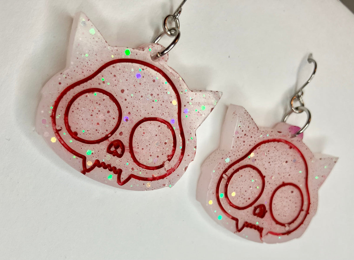 Spooky Resin Earrings: Bats, Skulls, Spiderwebs & More