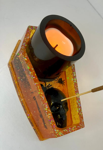 Resin Coffin Votive Holder & Incense Burner