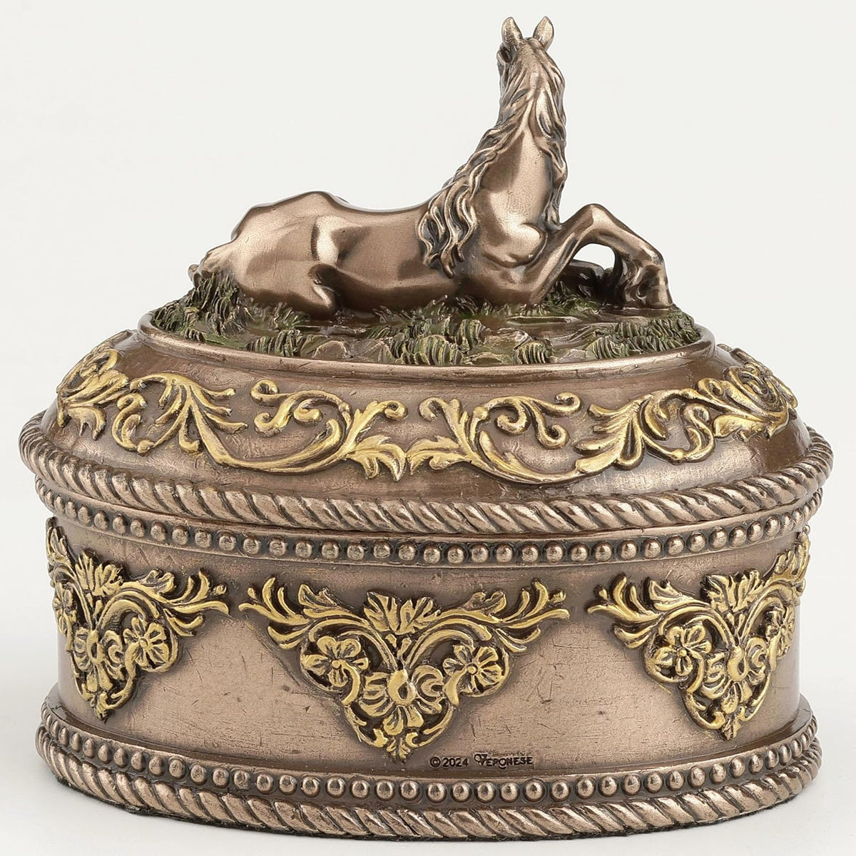 Lying Horse Oval Trinket Box