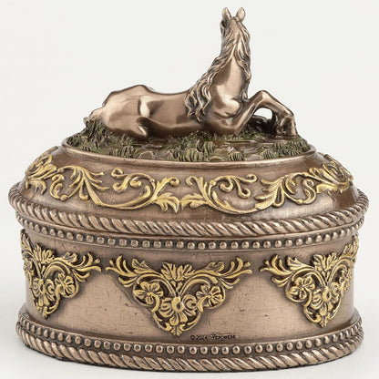 Lying Horse Oval Trinket Box