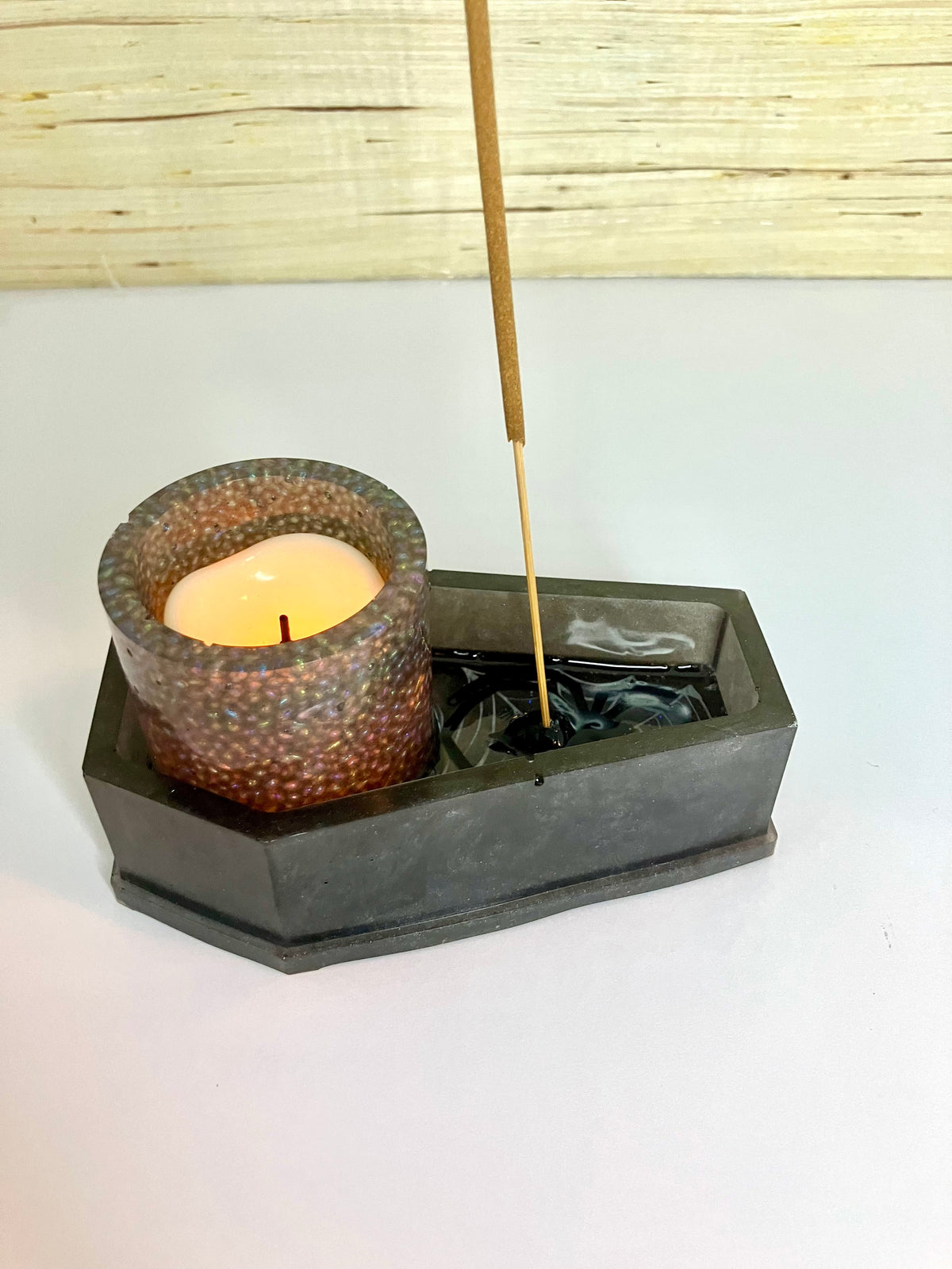 Resin Coffin Votive Holder & Incense Burner