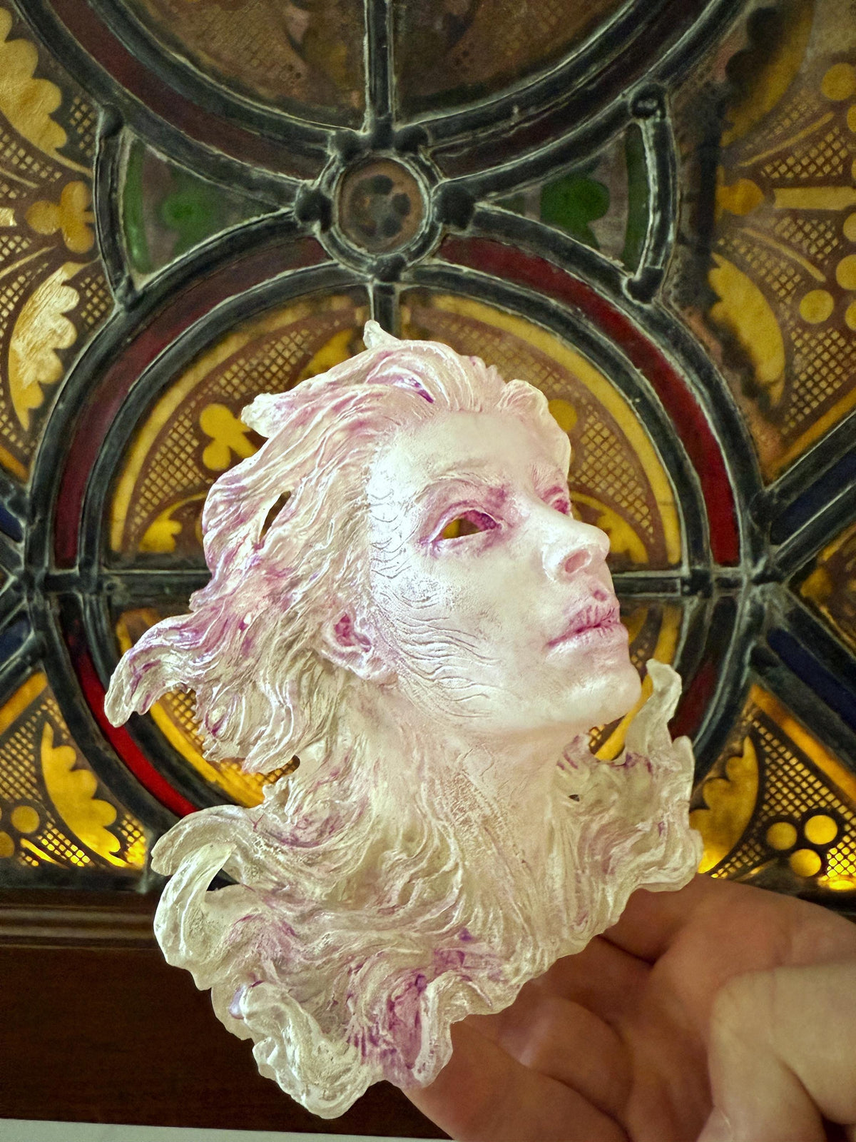 Spirit Summoning Sculpture, with LED Tea Light, Hand Painted Resin Statue