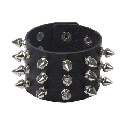 Deathspike Cuff Leather Bracelet - Shadow Threadz Crypt