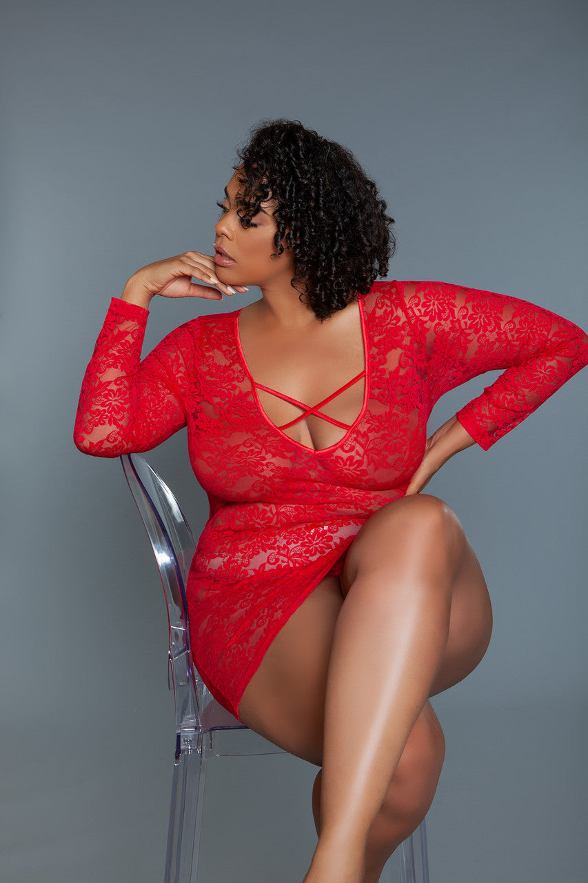 Lynn Sheer Bodycon Lace Chemise - Shadow Threadz Crypt