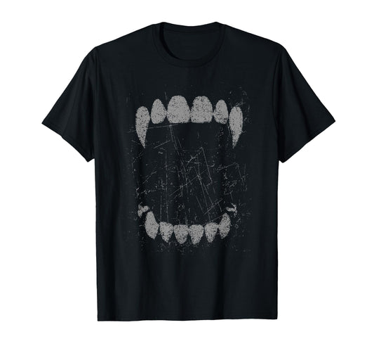 Gothic Grunge Vampire Fangs Halloween T-Shirt
