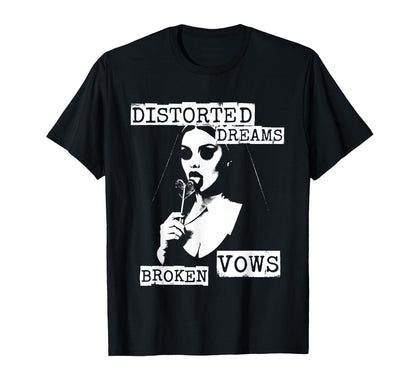 Punk Goth Nun 90s Grunge Distressed T-Shirt