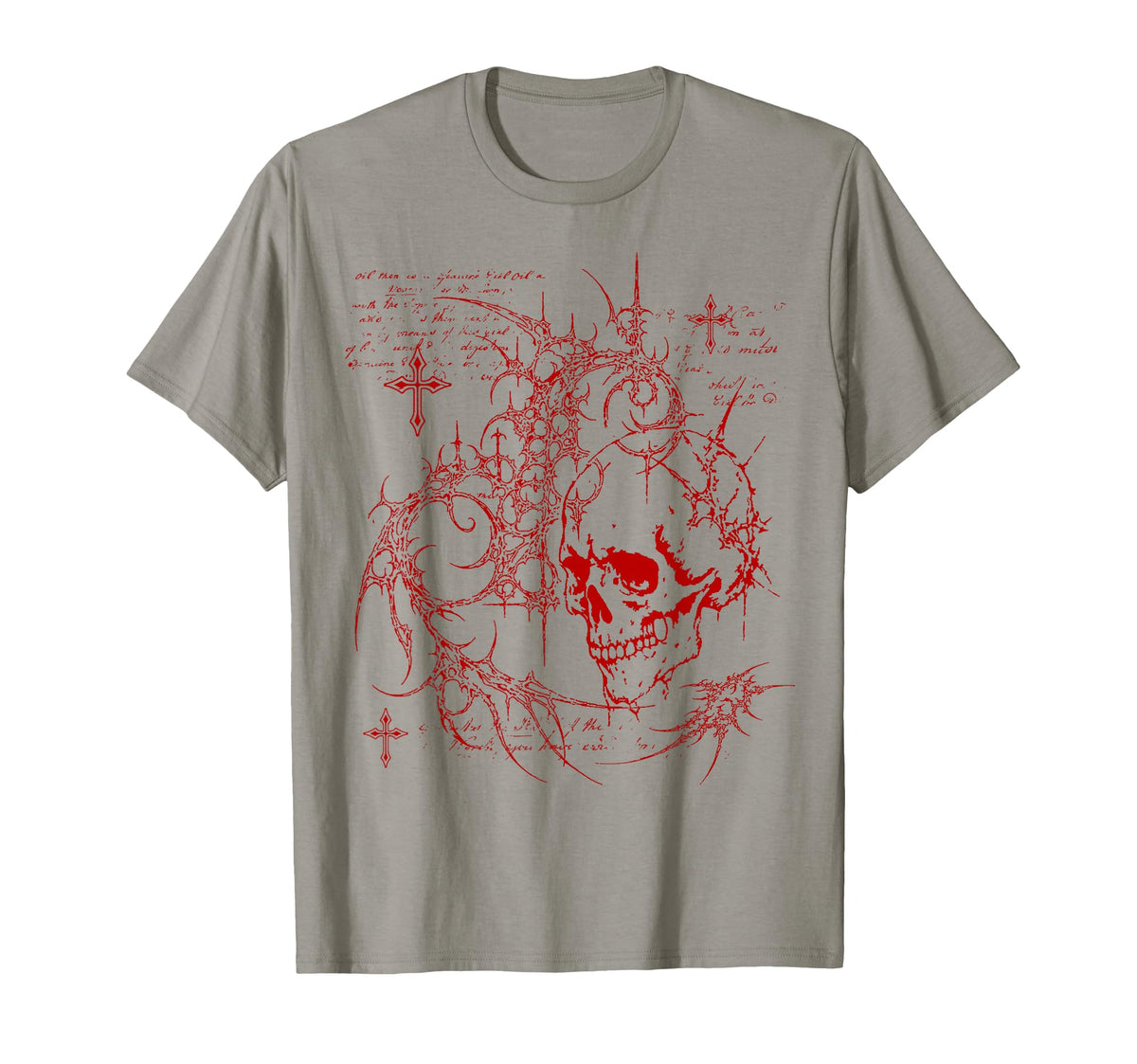 Grunge Red Skull Goth Alt Sigilism T-Shirt