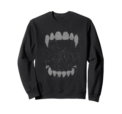 Gothic Grunge Vampire Fangs Sweatshirt