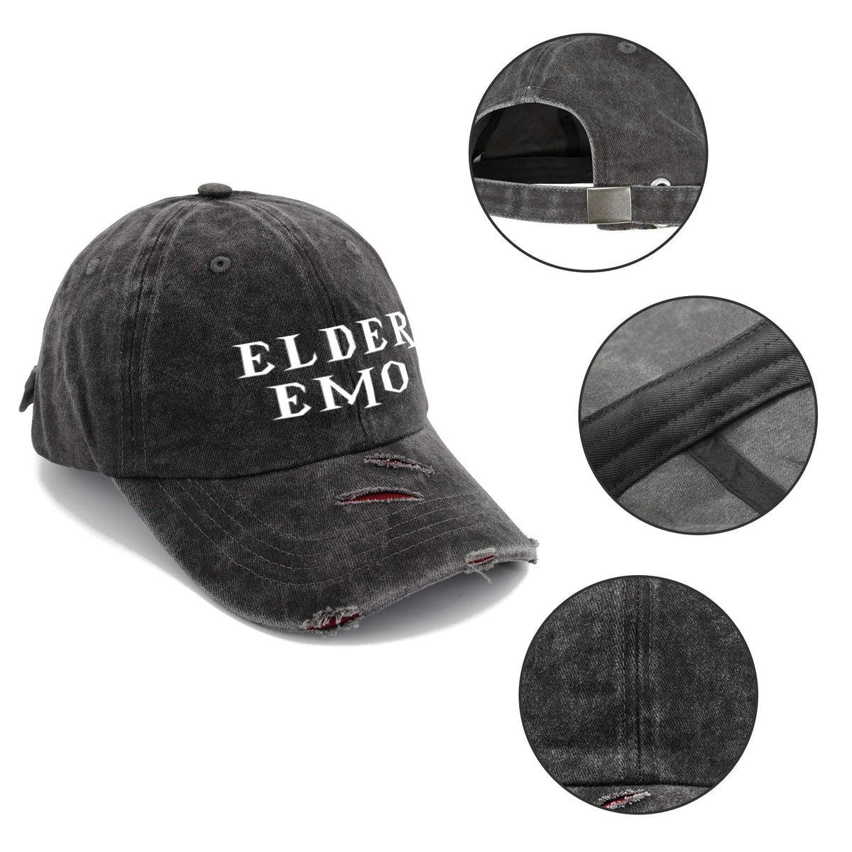 Elder Emo Distressed Cap