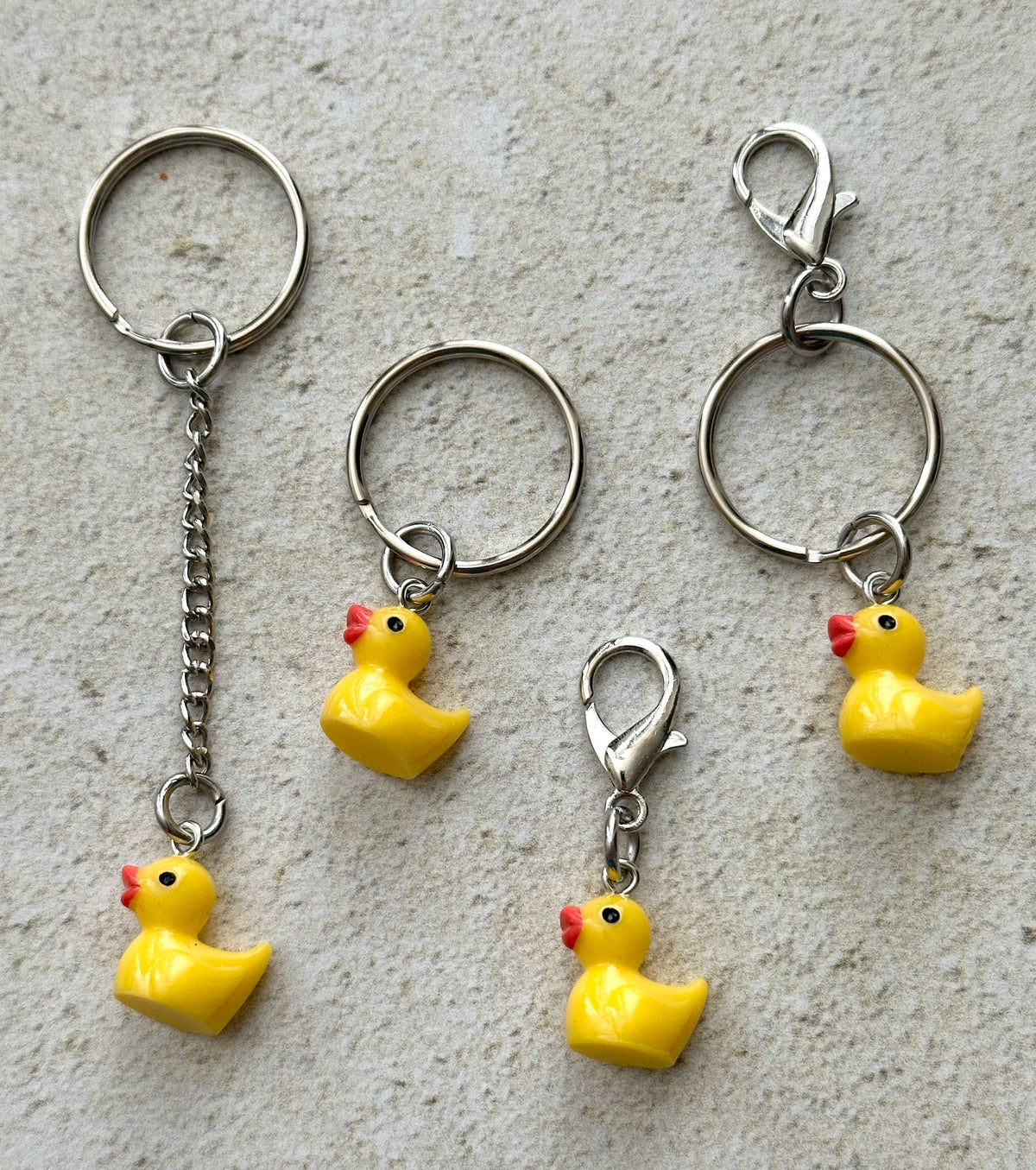 Yellow Rubber Duck Zipper Pull Bag Charm Keychain
