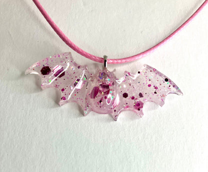 Handmade Resin Bat Pendant Necklaces