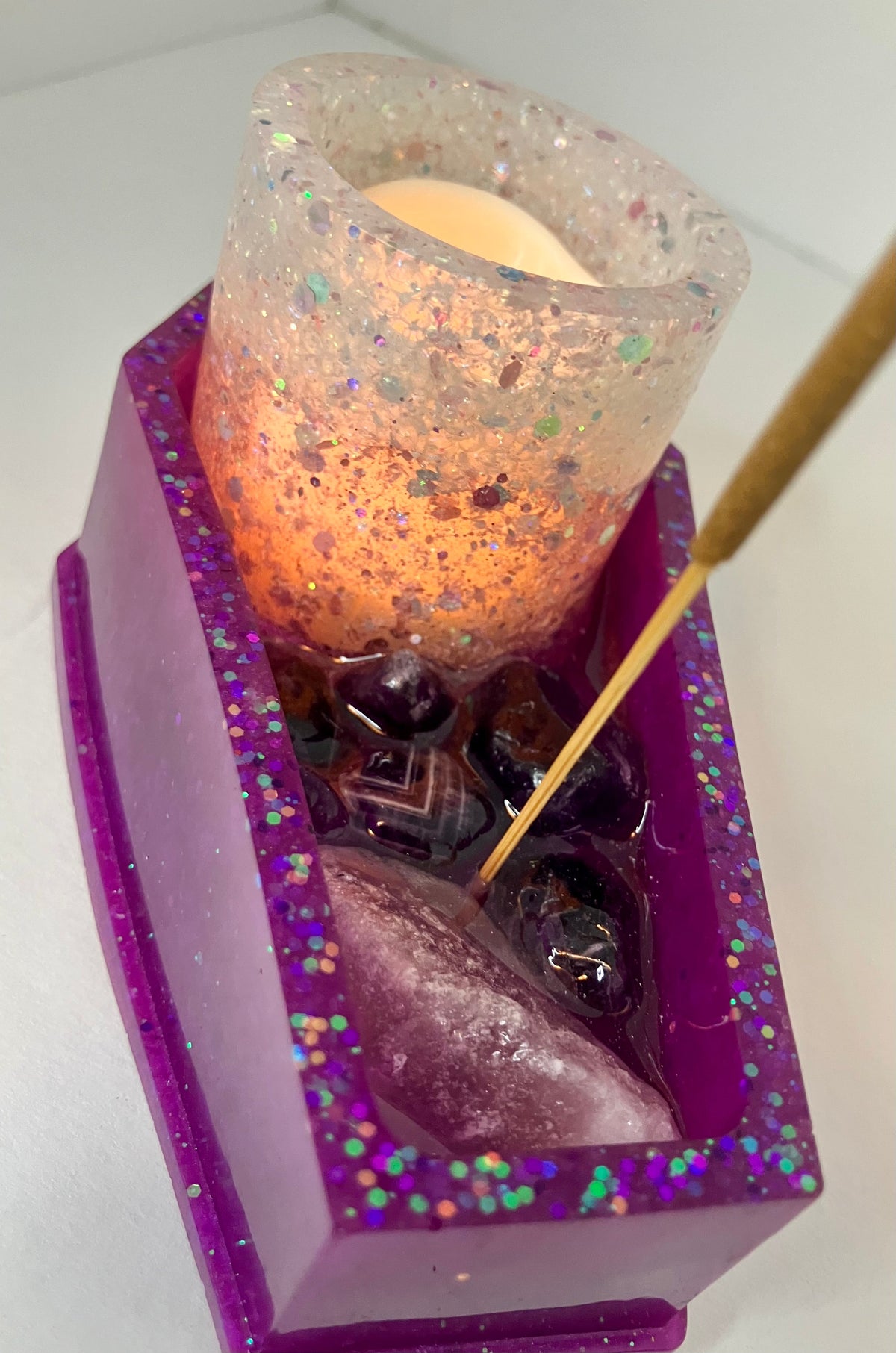 Resin Coffin Votive Holder & Incense Burner