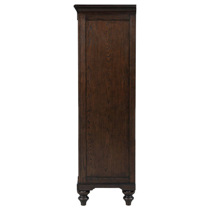 Dark Oak 6-drawer Tempered Glass Door Chest