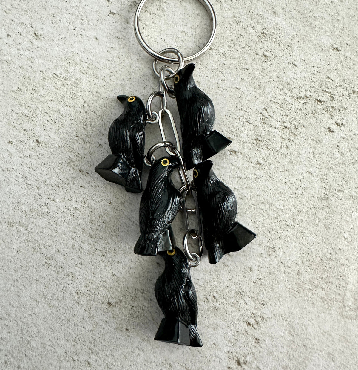 Murder of Crows Keychain – Goth Witchy Bag Charm for Horror Lovers, Witches & Halloween