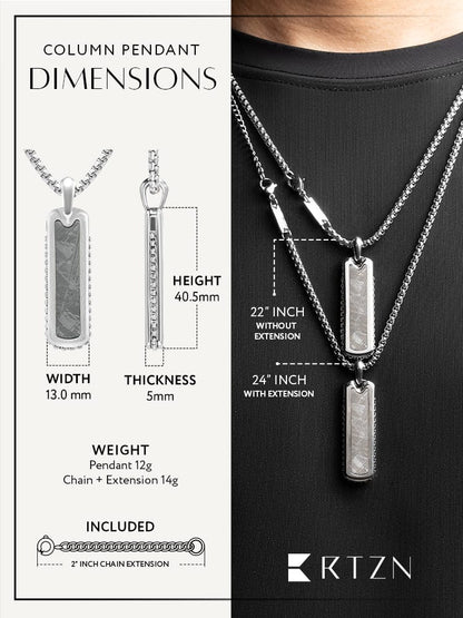 Meteorite Column Pendant Necklace