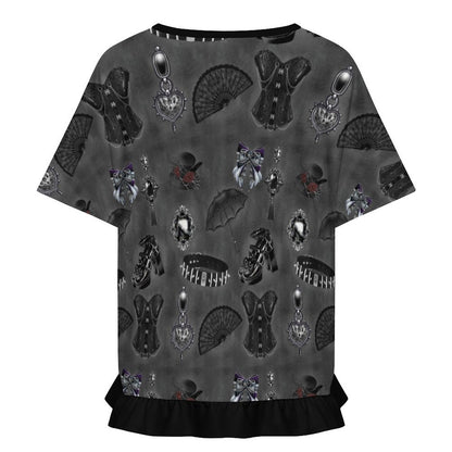 Midnight Heirloom Ruffle Play Tee - Shadow Threadz Crypt