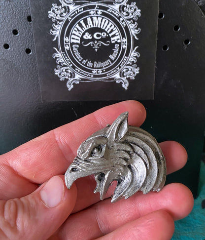 Griffin Magnet, Hand Painted Resin Sculpture | Mythic Fantasy Decor