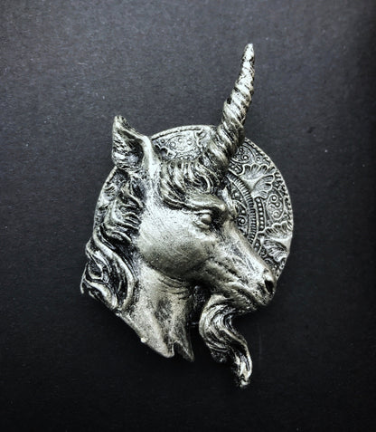 Unicorn Magnet, Hand Painted Resin Sculpture | Mythic Fantasy Decor