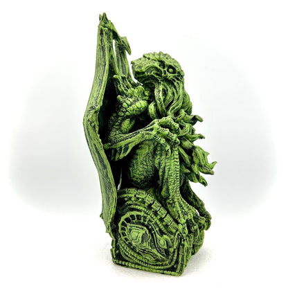 Cthulhu Enthroned Statue, Hand Painted Resin Sculpture