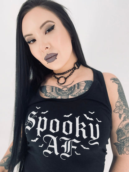 Spooky Womens Fitted Racerback Tank Top