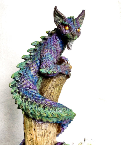 Tatzelwurm/ Dragon Cat Statue, Full Color Resin Sculpture