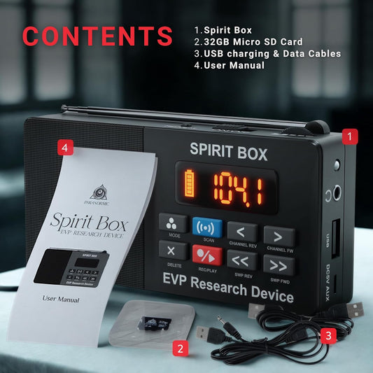Spirit Box - Handheld EVP Ghost Hunting Kit (with 32GB SD Card)