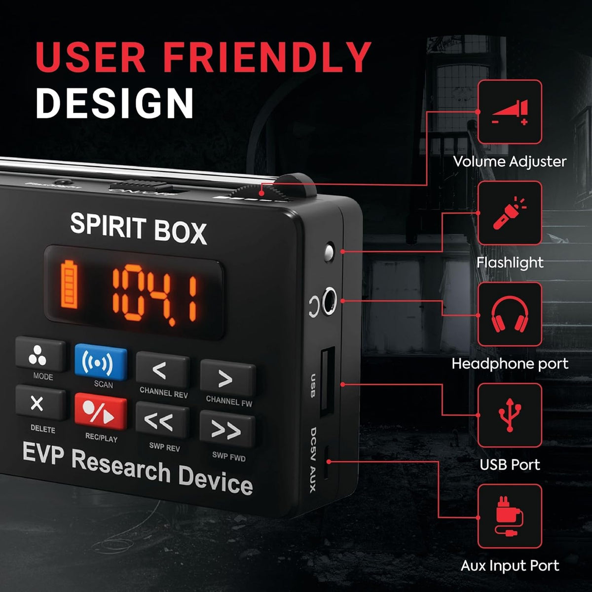 Spirit Box - Handheld EVP Ghost Hunting Kit (with 32GB SD Card)