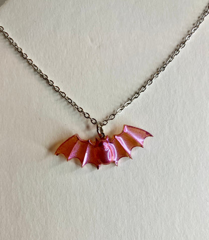 Handmade Resin Bat Pendant Necklaces