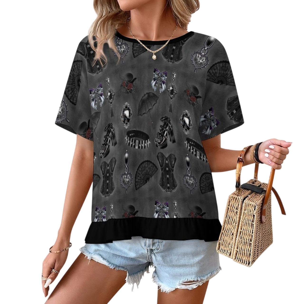 Midnight Heirloom Ruffle Play Tee